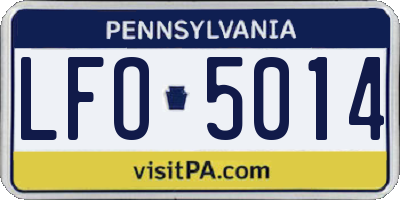 PA license plate LFO5014
