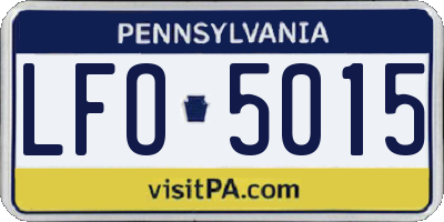 PA license plate LFO5015