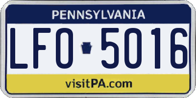 PA license plate LFO5016
