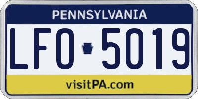 PA license plate LFO5019
