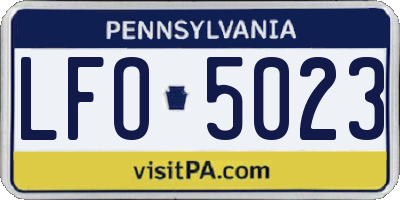 PA license plate LFO5023