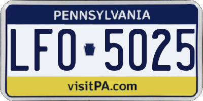 PA license plate LFO5025