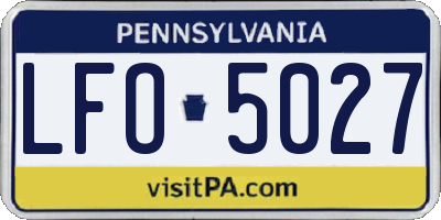 PA license plate LFO5027