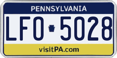 PA license plate LFO5028