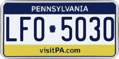 PA license plate LFO5030