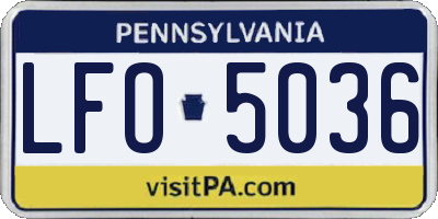 PA license plate LFO5036