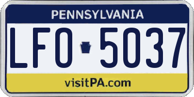 PA license plate LFO5037