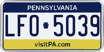 PA license plate LFO5039