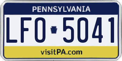 PA license plate LFO5041