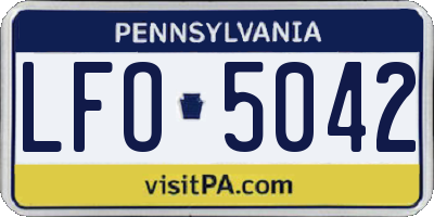 PA license plate LFO5042