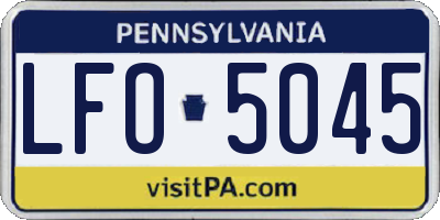 PA license plate LFO5045