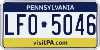 PA license plate LFO5046