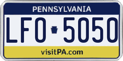 PA license plate LFO5050