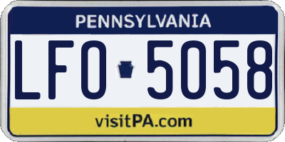 PA license plate LFO5058