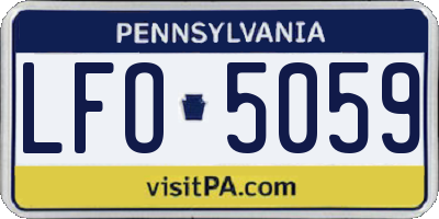 PA license plate LFO5059