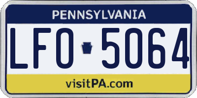 PA license plate LFO5064