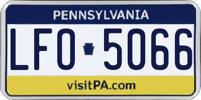 PA license plate LFO5066