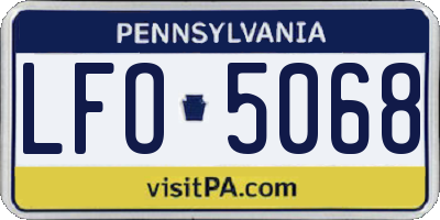PA license plate LFO5068