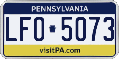 PA license plate LFO5073