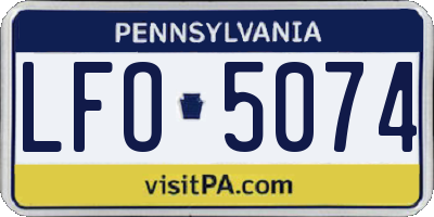 PA license plate LFO5074