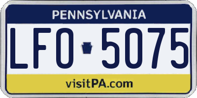 PA license plate LFO5075