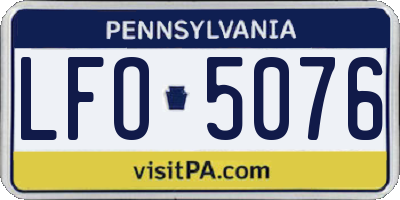 PA license plate LFO5076