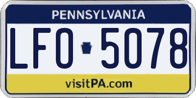 PA license plate LFO5078