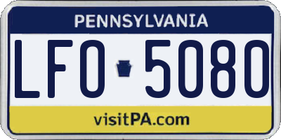 PA license plate LFO5080