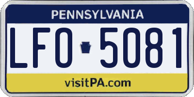 PA license plate LFO5081