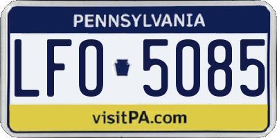 PA license plate LFO5085