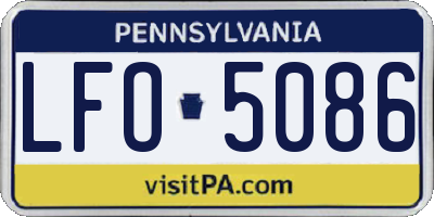 PA license plate LFO5086