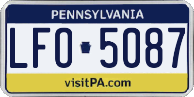 PA license plate LFO5087