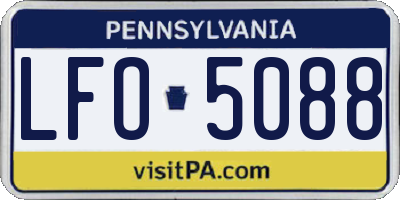 PA license plate LFO5088