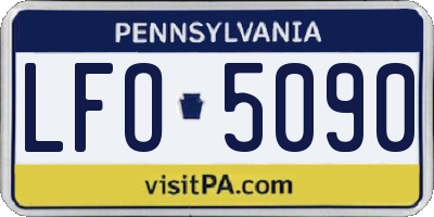PA license plate LFO5090