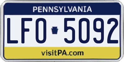 PA license plate LFO5092