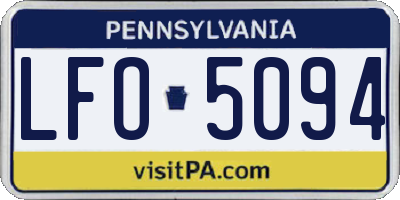 PA license plate LFO5094