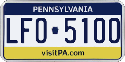 PA license plate LFO5100