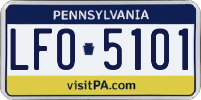 PA license plate LFO5101