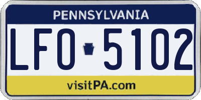 PA license plate LFO5102