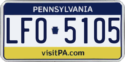 PA license plate LFO5105