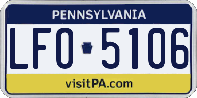 PA license plate LFO5106