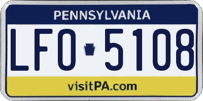 PA license plate LFO5108