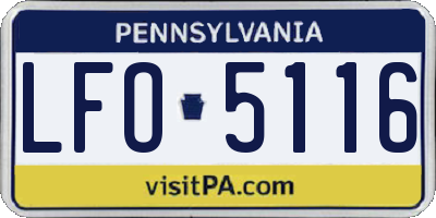 PA license plate LFO5116