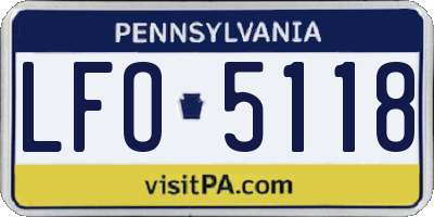 PA license plate LFO5118