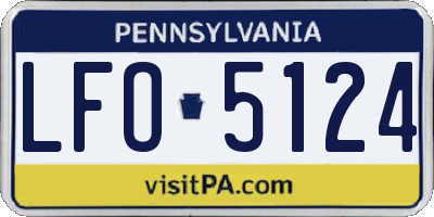 PA license plate LFO5124