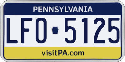 PA license plate LFO5125