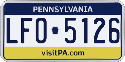 PA license plate LFO5126