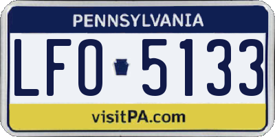 PA license plate LFO5133