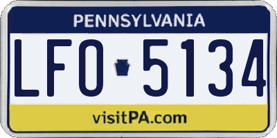 PA license plate LFO5134
