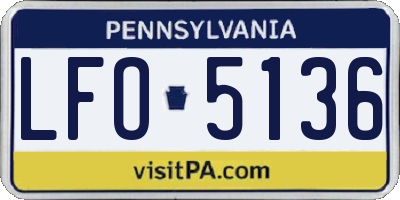 PA license plate LFO5136